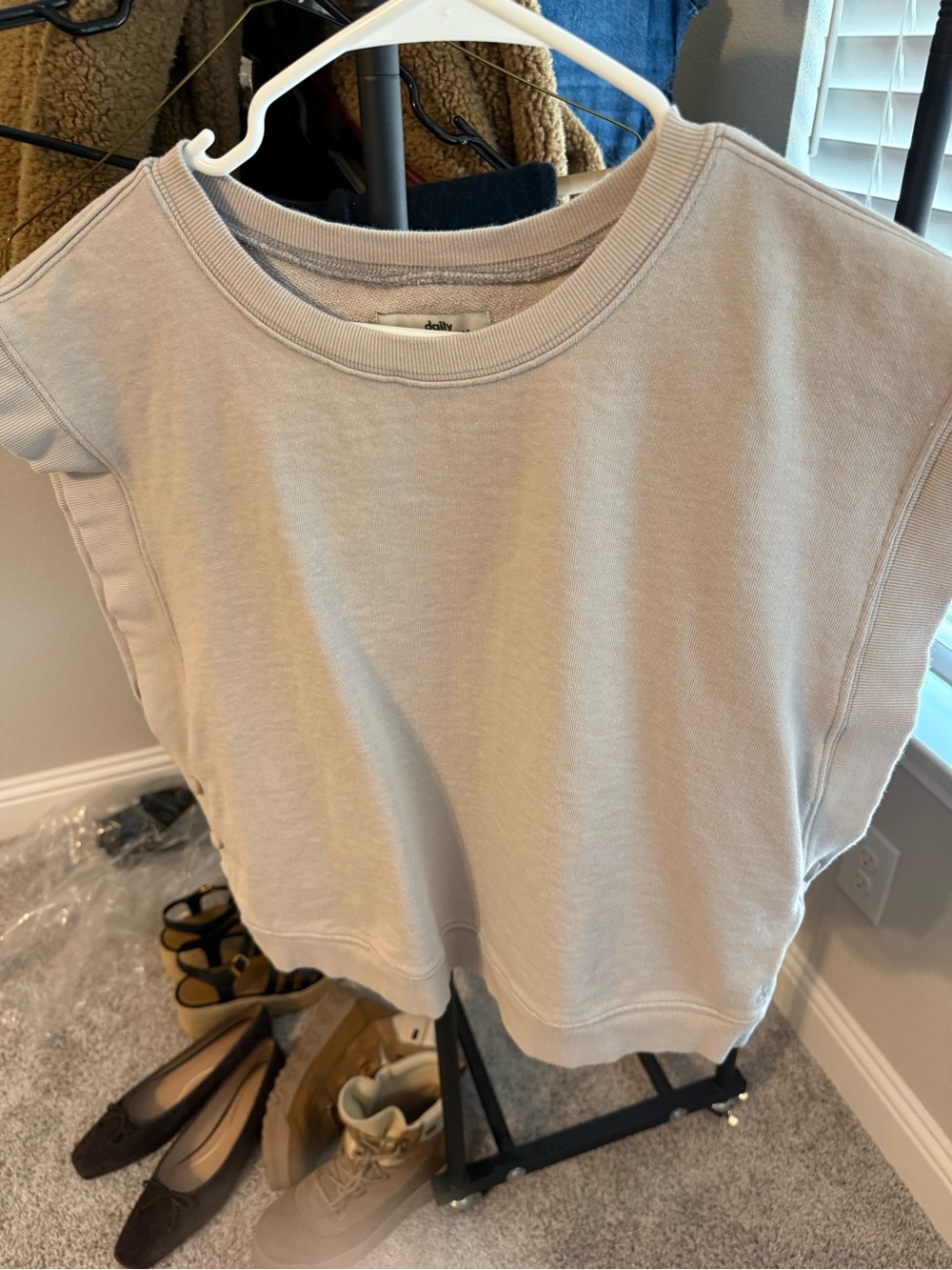 Women's Boxy Crewneck Tank Top - Neutral Beige